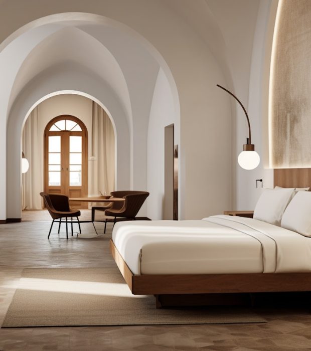 Contemporary Elegance_ Serene Earth-Toned Bedroom