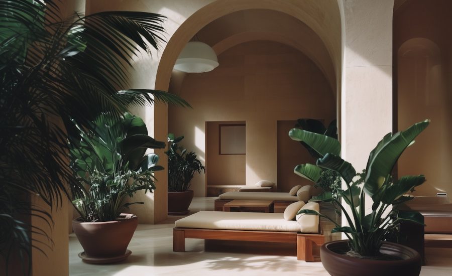 Serene Indoor Space with Greenery