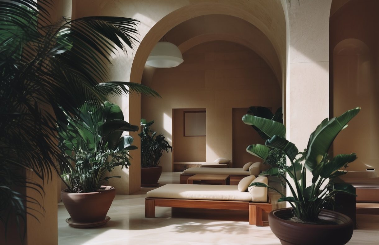 Serene Indoor Space with Greenery